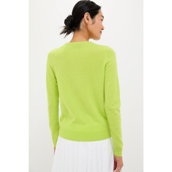 TUCKERNUCK Lime Green Cashmere Crewneck Sweater Size XS NWT - Picture 2 of 6